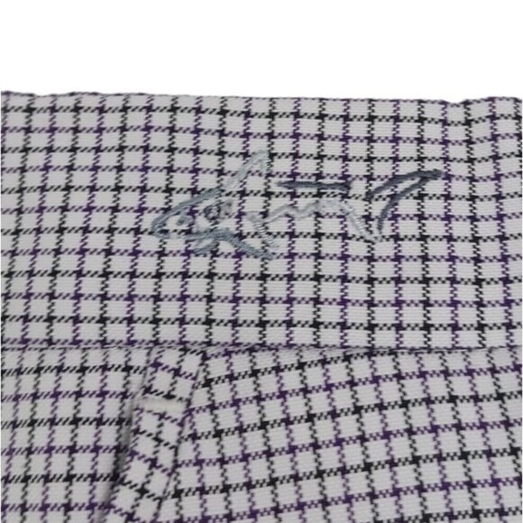 Greg Norman Men's  Golf Athletic Checkered Purple Black White Plaid Shorts SZ 40 - Picture 3 of 10